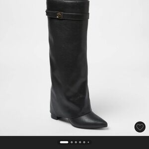Fold Over Black Boots